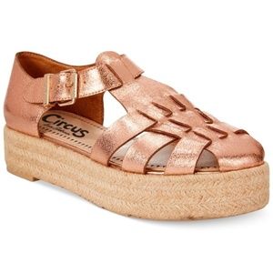 Sam Edelman Rose Gold Platform Espadrille Sandals